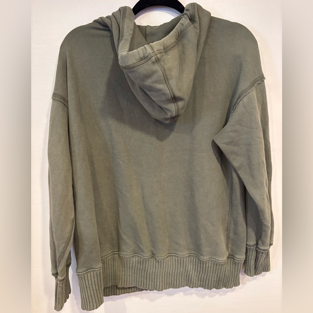 Aerie Down-to-Earth Full Zip Hoodie Festive Olive Size Small - Picture 5 of 5